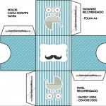 Convite Caixa Tampa Chá de Bebê Mustache