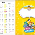 Convite Calendário 2014 Bita e os Animais para Meninos 1
