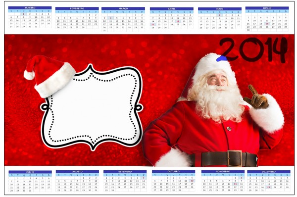 Convite Calendário 2014 Natal Papai Noel
