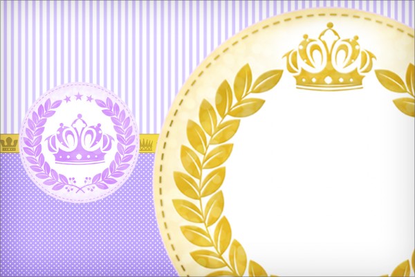 Convite Cartão Coroa de Princesa Lilás2