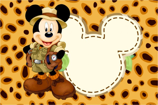 Convite Cartão Mickey Safari