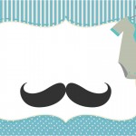 Convite Moldura e Cartão Chá de Bebê Mustache1