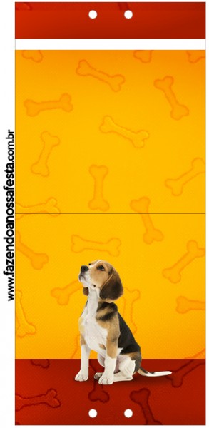 Convite Pirulito Cachorrinho Beagle