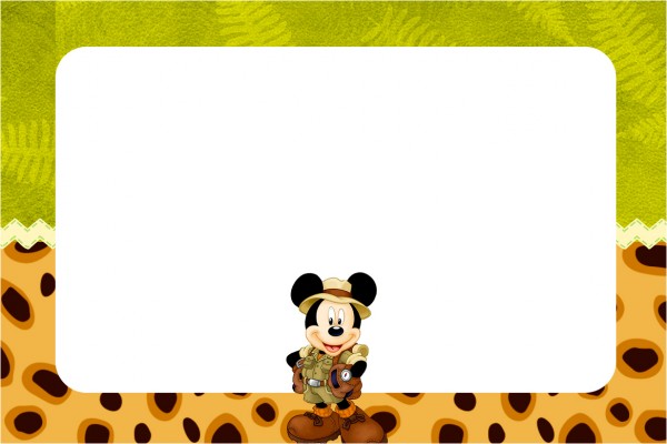 Convite e Cartão Mickey Safari