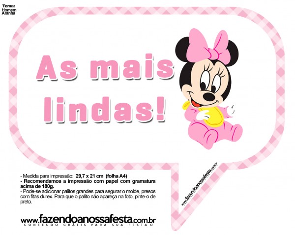 PLAQUINHAS DIVERTIDAS MINNIE BABY 21