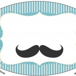 Placa Elipse Chá de Bebê Mustache