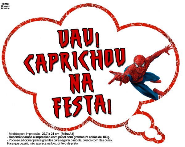 Plaquinhas divertidas Homem Aranha 20