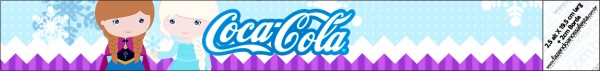Rótulo Coca cola Frozen Cute Roxo e Azul