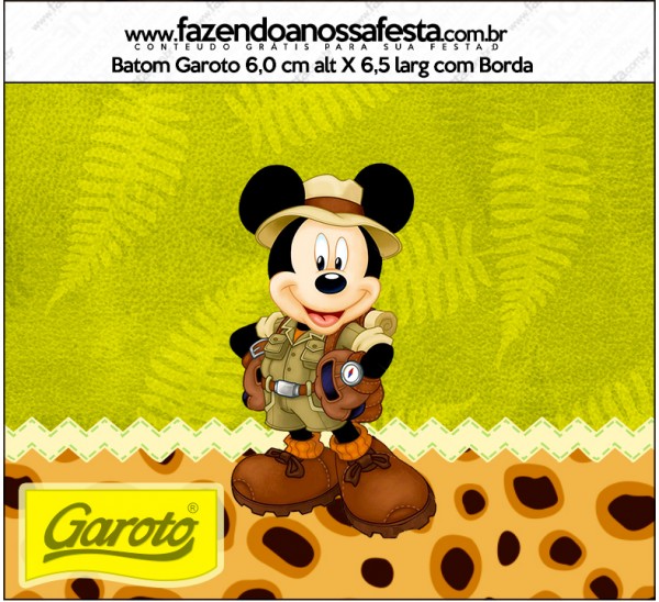 Rótulo Garoto Mickey Safari