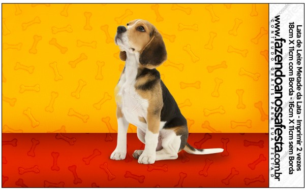 Rótulo Lata de Leite Cachorrinho Beagle