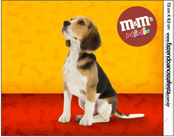 Rótulo Mini M&M Cachorrinho BeagleRótulo Mini M&M Cachorrinho Beagle