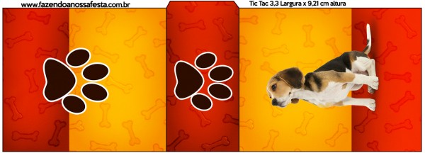 Rótulo Tic Tac Cachorrinho Beagle