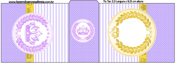 Rótulo Tic Tac Coroa de Princesa Lilás1
