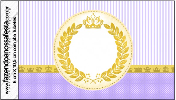 Rótulo Tubetes Coroa de Princesa Lilás1