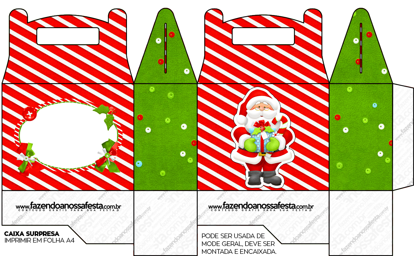 Caixa Surpresa para Lembrancinha Natal Vermelho e Verde - Fazendo a Nossa  Festa