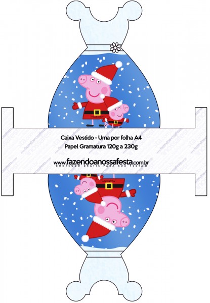 Caixa Vestido Peppa Pig Natal