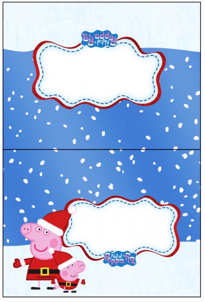 Cartão Agradecimento de Mesa Peppa Pig Natal