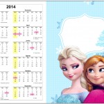 Convite Calendário 2014 1 Frozen Azul
