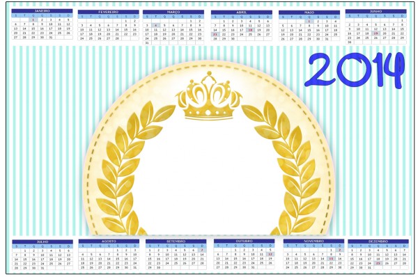Convite Calendário 2014 Coroa de Príncipe Verde