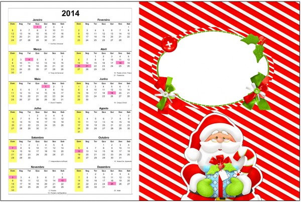 Convite Calendário 2014 Natal Vermelho e Verde 11