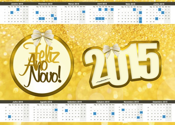 Convite Calendário 2015 Ano Novo 2015
