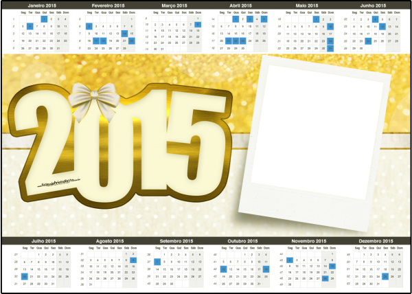 Convite Calendário com Foto Ano Novo 2015