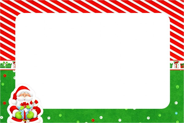 Convite Moldura Natal Vermelho e Verde