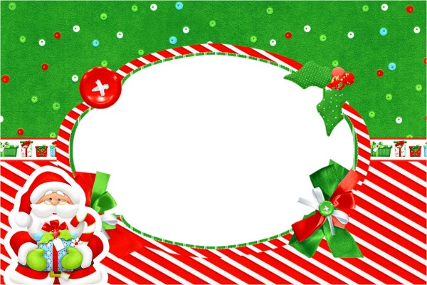 Convite Moldura e Cartão Natal Vermelho e Verde