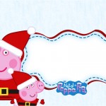 Convite,Moldura e Cartão Peppa Pig Natal