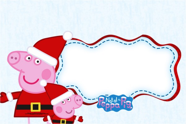 ConviteMoldura e Cartão Peppa Pig Natal