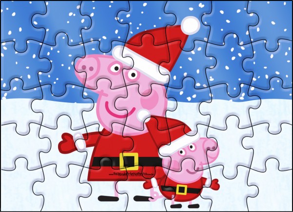 Quebra cabeça Peppa Pig Natal