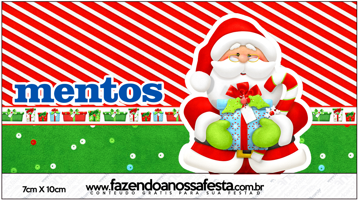 Rótulo Bis Natal Vermelho e Verde - Fazendo a Nossa Festa