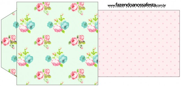 Saquinho de Chá Floral Verde e Rosa
