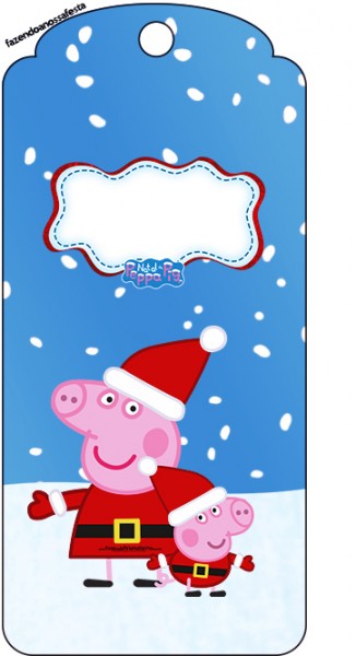 Tag Agradecimento Peppa Pig Natal