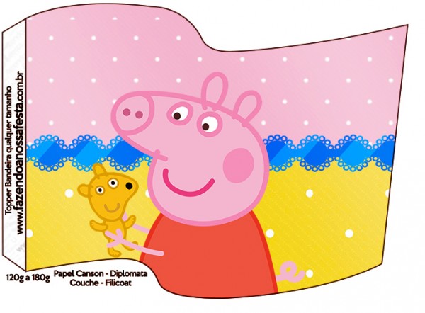 Bandeirinha Peppa Pig e Teddy