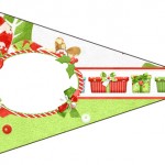Bandeirinha Sanduiche 5 Fundo Natal Verde e Branco