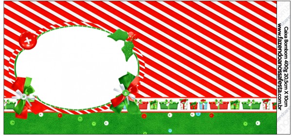 Caixa Bombom Fundo Natal Vermelho e Verde 2