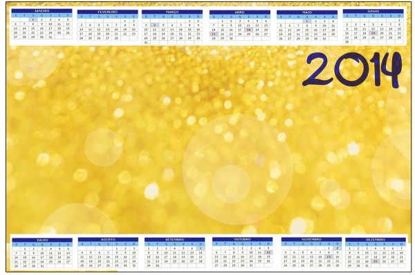 Convite Calendário 2014 Fundo Ano Novo