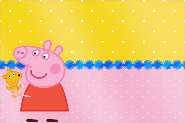 Convite ou Cartão Peppa Pig e Teddy1