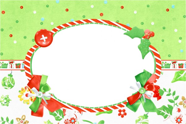 ConviteMoldura e Cartão Fundo Natal Verde e Branco