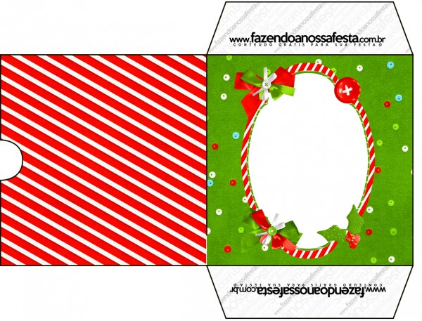 Envelope CD DVD Fundo Natal Vermelho e Verde