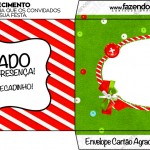 Envelope Convite Fundo Natal Vermelho e Verde