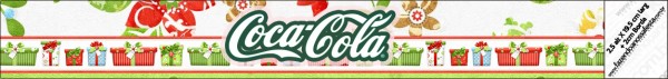 Rótulo Coca cola Fundo Natal Verde e Branco