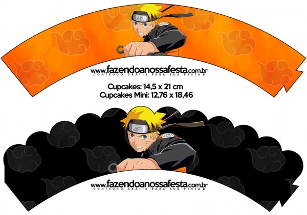 Saias Wrappers para Cupcakes Naruto