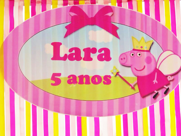 Placa Elipse Festa Peppa Pig Princesa