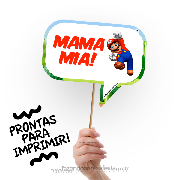 Plaquinhas Divertidas Mario Bros