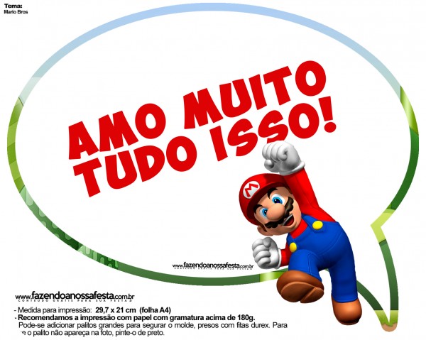 Plaquinhas Divertidas Mario Bros 02