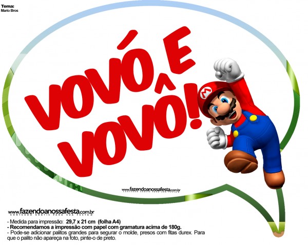 Plaquinhas Divertidas Mario Bros 18