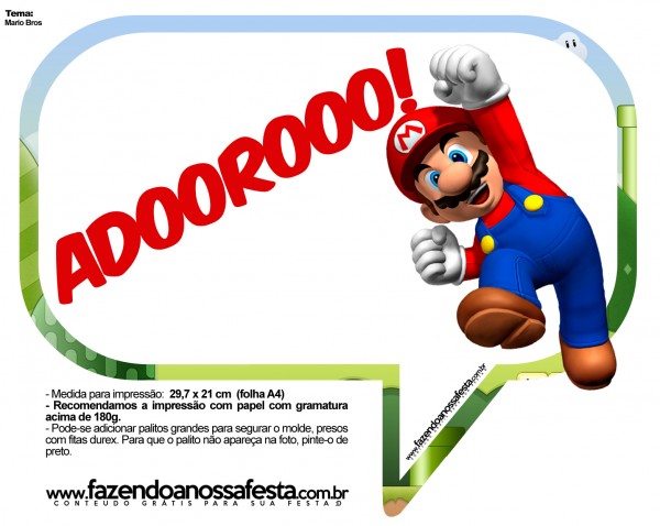 Plaquinhas Divertidas Mario Bros 21