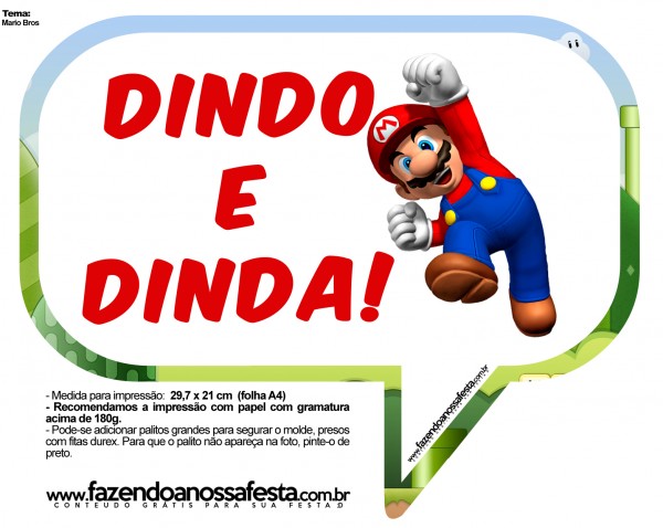 Plaquinhas Divertidas Mario Bros 24
